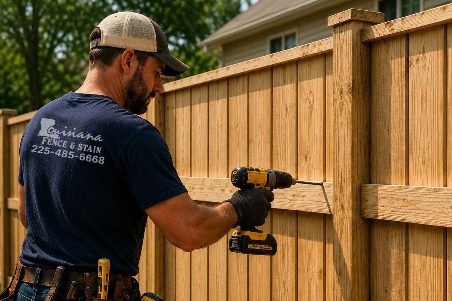 field work from louisiana fence and stain. displaying our quality materials and workmanship in baton rouge